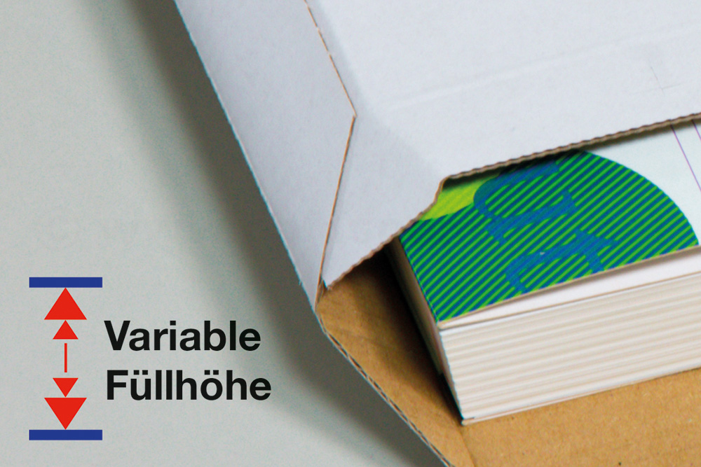 50 Stück Versandtaschen DIN A4 Wellpappe - Selbstklebend Bis 50mm Füllhöhe